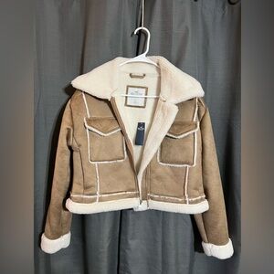 NWT | S | Hollister Suede & Faux Fur Jacket